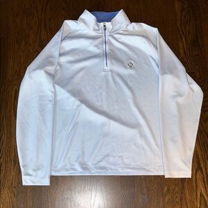 Fairway and Greene Men's White Quarter-Zip Performance Sweater